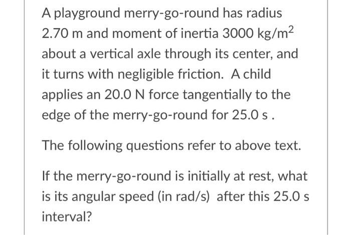 A playground merry go round of radius