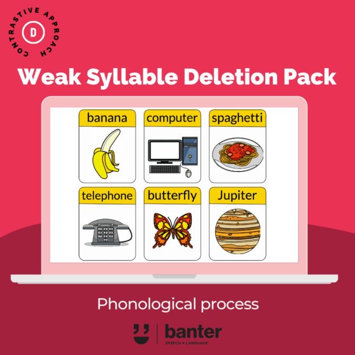 Examples of weak syllable deletion