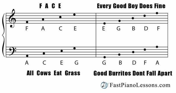 All cows eat grass bass clef