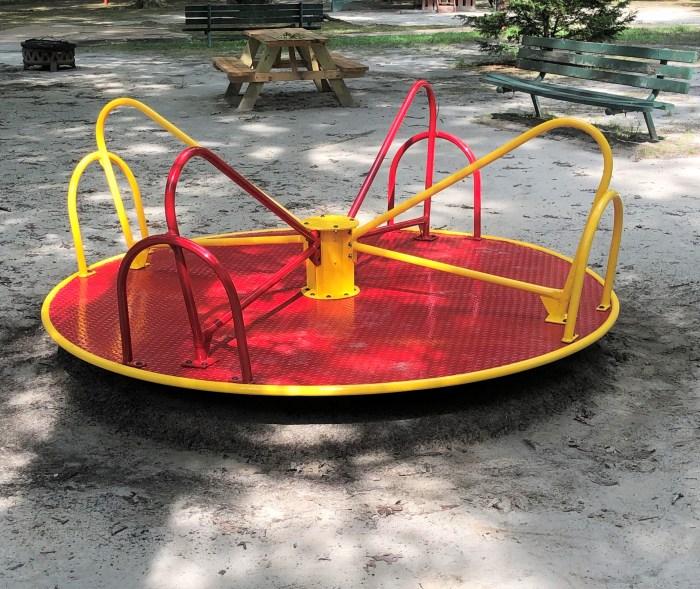 A playground merry go round of radius