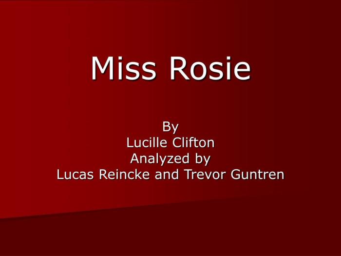 Rosie clifton lucille miss ppt powerpoint presentation when