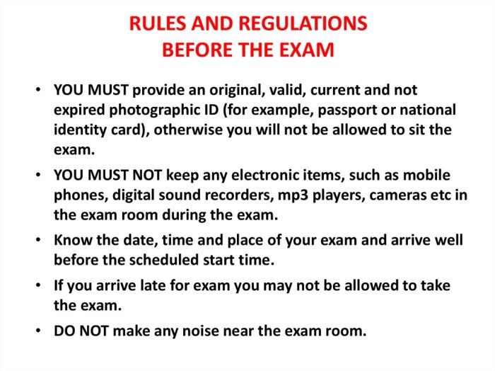 Examen de reglas y regulaciones 40 horas